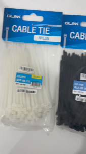 Glink GCT-02 6" BLACK/WHITE CABLE TIE 6" BLACK (100PCS/1PACK)