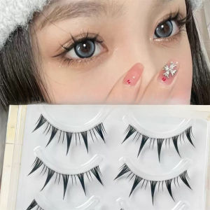 5 Đôi Mi Giả Kiểu Manga Dày Mật Kiểu Tự Nhiên Dây Trong Suốt Độ Dày 0.07mm Chiều Dài 10-12mm Có Thể Sử Dụng Lại Làm Từ Sợi Tổng Hợp