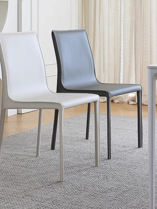 Image showcasing Modern Upholstered Dining Chair Minimalist Open Back Soft Seat Accent ...