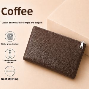Long Genuine Leather Wallet with Multiple Functions and Large Capacity