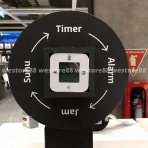Jam meja digital alarm timer suhu 7x7 cm plastik WEO IK7005