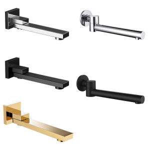 Wall Mounted Faucet Spout Brass Chrome Square And round Shower Arm Bathtub Faucet Accessories Effluent