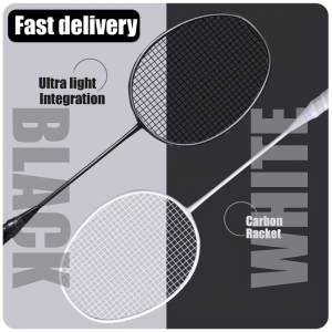 Meroca 4U Original Design Full Carbon Fiber Badminton Rakets 22-24Lbs Strung Sports Badminton Racket Badminton Racket Professional Racket For Student Beginners