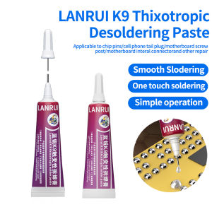 LANRUI K9 15ml Thixotropic De Sulfurization Paste for Fingerprint Route/Battery Seat/Tail Plug Welding Repair Desoldering Paste