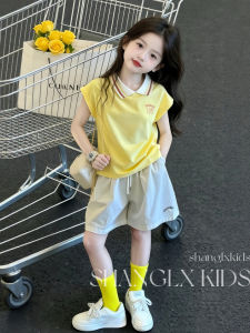 SHANGLEXIONG | Bộ Quần Shorts và Áo Polo Thời Trang Cho Bé Gái