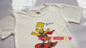 T-shirt for Kids Girls The Simpsons Print Cotton Childrens T-Shirt  7-12 Years Old Cute Top for Kids | KG2237