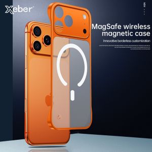 For iPhone 17 Pro Max Air Frameless Magnetic Frosted Case For Magsafe Wireless Charging Shockproof Matte Transparent Phone Cover