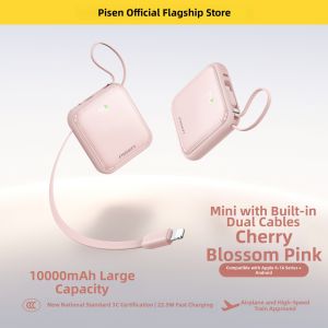 PISEN | Aircraft-friendly Mini Charger Ultra-thin Lightweight Portable Built-in Cable Fast Charging