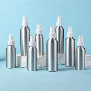 4pcs 100ml/150ml Aluminum Fine Mist Spray Bottles Reusable Fine Mist with White Pump for Travel Cosmetic Perfume Toner Face
