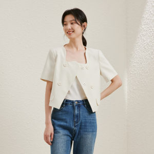 Yigue | Irregular Petal Collar Short Jacket