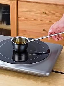 Muỗng Dầu Nóng Bằng Thép Không Gỉ Có Tay Cầm Mở Rộng Chống Cháy Chống Bắn Dầu Dụng Cụ Nhà Bếp Dùng Để Đổ Dầu Vào Nồi Nhỏ