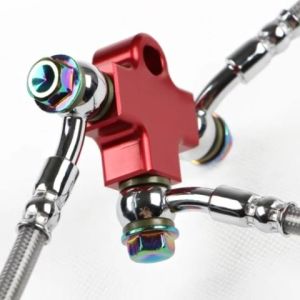 Universal Motorcycle Modified Hydraulic Brake Hose Line CNC Pipe Tee Connector Tee Coupling Tee Fitting 3 Way Adapter MOTOS Hydraulic Brake Hose Pipe Tee Coupling Tee Fitting Tee Connector for Motorcycle Dirt Pit Bike ATV Brake System