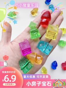 Colorful Gemstone Acrylic Crystal House Toy Pendants Role Play Dollhouse Decorations Kindergarten Gifts for Boys And Girls