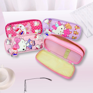 < 8817 > Pencil Case Kotak Pensel Sanrio Collection / Cute Design Kitty Kuromi Girl Kanak-Kanak Cartoon / Stationery