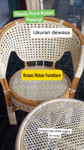 Kursi teras model pelangi estetik rotan alami