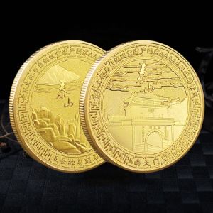 New Tai Mountain Tourist Commemorative Coin Three-Dimensional Relief Metal Commemorative Medal Souvenir of Nantianmen Eighteen Bends Scenic Area