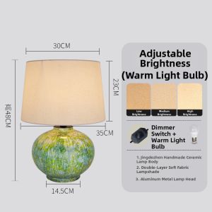 Abotu | Vintage Minimalist Zen Style Chinese Aesthetic Bedroom Bedside Lamp Ceramic
