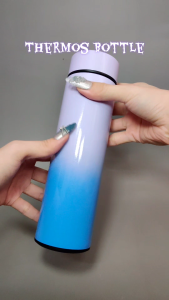 Simple Plain Gradient Thermos Bottle Insulated Tumbler Thermos Flask Stainless Steel 304 Temperature Sensor Lid Gift