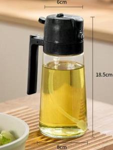 Multi-Functional Glass Oil Bottle Spray Oil Bottle Kitchen Use Non-Drip Modern Simple Nordic Style for Everyone 401mL-500mL Capacity