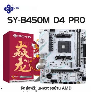 เมนบอร์ด SOYO รุ่นใหม่ AMD B450M รองรับแรม DDR4 แบบ Dual-channel เมนบอร์ด AM4 รองรับ PCI-E 3.0 NVME (รองรับซีพียู Ryzen 1000-5000 5600 5600G)