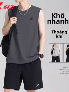 XTEP | Bộ Áo Thun Không T Tay và Quần Short Sợi Lụa Đóng Băng Khô Nhanh