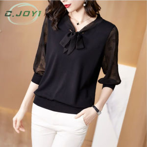 C.Joy1 Womans Chiffon Stitching Shirt Loose Top