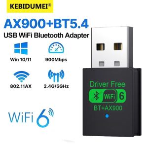 Kebidumei | New AX900 USB WiFi6 Bluetooth5.4 2in1 Adapter Dual Band 2.4G&5GHz Wireless Network Wlan Receiver Driver Free Dongle For Win10/11