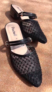 Sepatu Bustong Fladeo Hak 3 cm bahan Tile/Sepatu Wanita