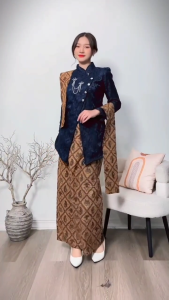 Larasati Kebaya Janggan Jawa Tradisional Setelan Atasan Wanita Brokat Payet Rok Batik Katun Baju Pesta Lamaran Bridesmaid Wisuda Prewedding