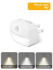 Đèn Ngủ LED Cảm Biến Chuyển Động Với 3 Chế Độ Ổ Cắm EU/Mỹ Cảm Ứng Của Con Người Đèn Khẩn Cấp Cho Phòng Nhà Bếp Hành Lang