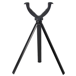 Aluminum Alloy Fixed Height Tripod w/ V-shaped Head Top Mount 1/4 Thread Shooting Stand w/ Anti-slip Foot Pads Hunting Accessory