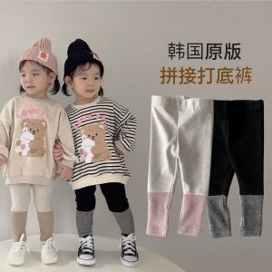 Original Spring Autumn Pure Cotton Baby Leggings Children Elastic Trousers Wearable Long Pants Splice for 1-5 Years Old Kids