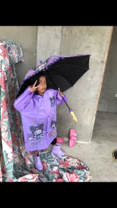 3PC childrens raincoat and rain shoes umbrella 4-15 years old school waterproof thick raincoat