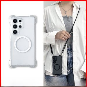 เคสโทรศัพท์ Samsung S25 Ultra พร้อมสายสะพายไหล่แบบสะพายข้างพร้อมสายรัด ดีไซน์ใหม่ ดีไซน์ไฮเอนด์ ป้องกันการตกหล่น ดูดซับแม่เหล็ก Galaxy S25