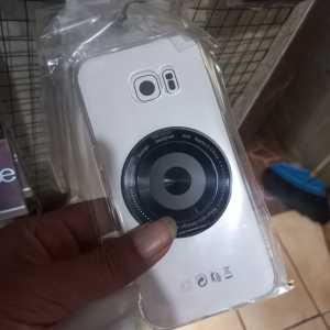Softcase Silikon MagSafe Samsung galaxy S7 Edge Clear Bening Ring Magnetik holder logam