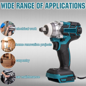 Free Shipping【Arrived within 3 days】Electric Impact Wrench Rechargeable Cordless Lithium Battery Drill 1/2 Socket Electric Impact Spanner for Makita Battery