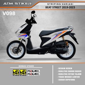 Stiker striping variasi Honda Beat Street tahun 2019-2022