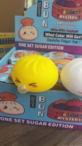 hot toys | New Bubble Blowing Simulation Baozi SquishyToyLarge Steamer Basket Expression Baozi Stress Relief Decoration Birthday Gift Sloth