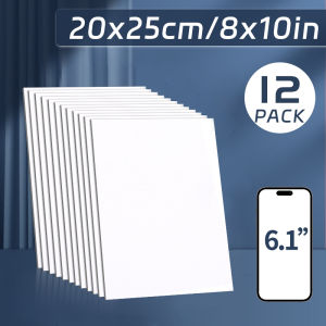 Canvas Panels for Painting 12 Value Pack Bulk 8×10 InchPrimed Blank Canvas Boards Suitable for AcrylicOilWatercolorTempera