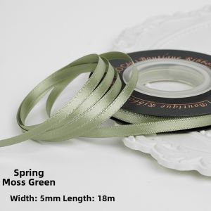 Double-Sided Polyester Ribbon 5mm Width Red Macaron Butterfly Knot Balloon Tie Hair Braiding Silk Ribbon DIY Sewing Accessories