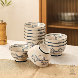 Cat Design Underglaze Porcelain Tableware