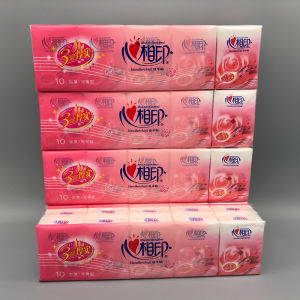 Portable Rose Handkerchief Paper Small Pack Tissue No Smell Native Wood Pulp Portable Carry-On Size Three Layer Printed