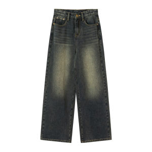 NIHAOKANONG | Quần Jeans Phong Cách Mỹ Cổ Điển Dáng Rộng Thẳng Ôm Xòe Dành Cho Nữ