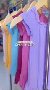 Amel Dress Anak Bahan Crincle Airflow Daster Anak Kekinian Perkiraan Usia  3-6 Tahun