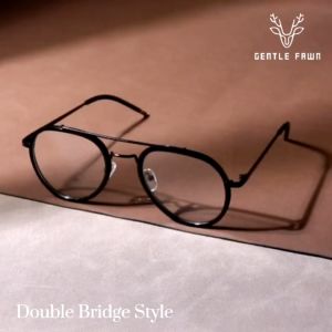 Gentle Fawn Frame Kacamata Bentuk Aviator Lensa Plano  Bahan Metal Kuat Bisa Minus Fashion Pria Wanita Trendy 8913