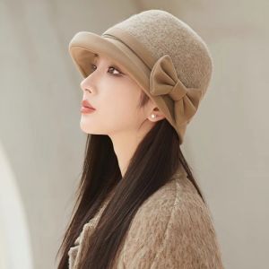 French Vintage Style Wool Fisherman Hat with Bow