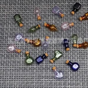 5Pcs Mini Homeตกแต่งDIYจี้อุปกรณ์ตกแต่งขวดเก็บฝันแก้วขวดไม้ก๊อกที่ว่างเปล่ากระปุกใส่ตัวอย่างขวดเล็กสำหรับเก็บของ