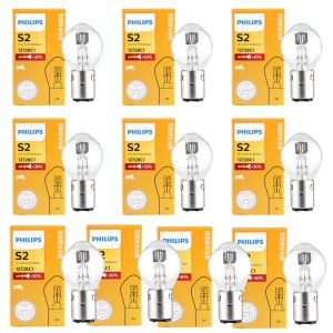 Philips | Philips S2 12V 35/35W BA20d +30% Bright Motorcycle Halogen Lamp High Low Beam 12728C1 Uses For Motorcycle Lighting