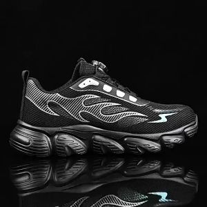 Steel Toe Work Safety Shoes With Rotating Button Slip-on For Industrial Protection