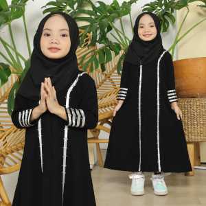 Gamis Abaya Turkey Anak Hitam Simple Polos Basic 22 Kids Muslim Syari Anak Model Terbaru 2022 Perempuan Cewek Muslimah Anak 12 Tahun Abaya Couple Ibu dan Anak Ym deFashion